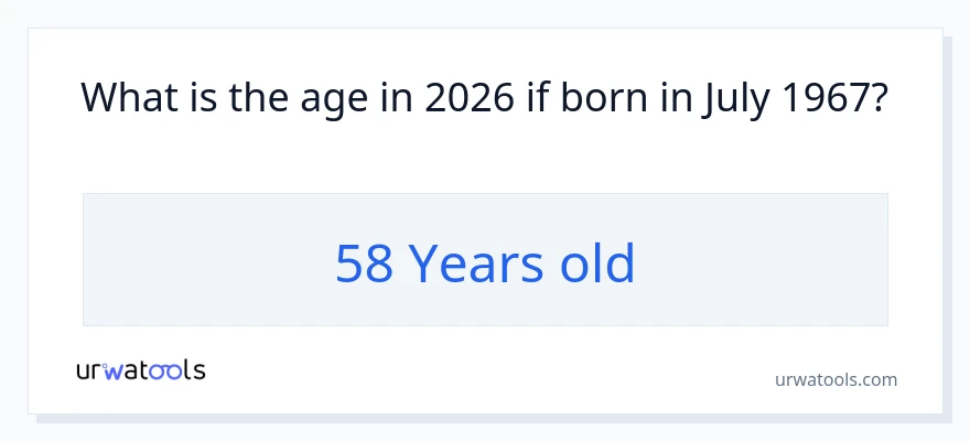 ¿Qué edad tiene alguien nacido en July 1967?