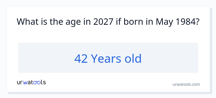 ¿Qué edad tiene alguien nacido en May 1984?