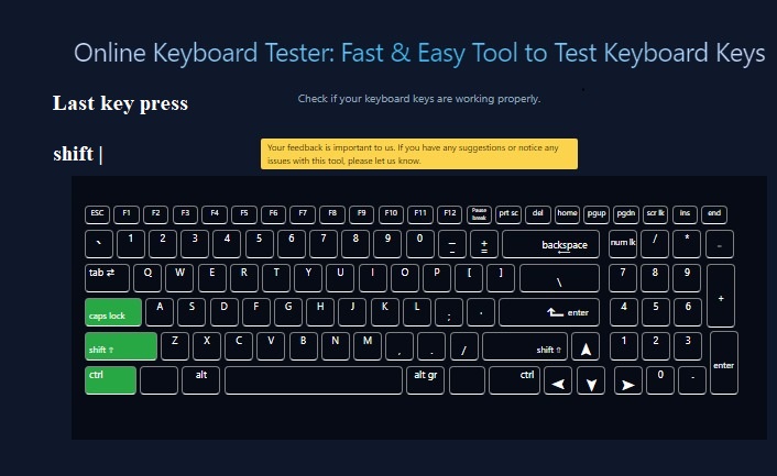 オンラインキーボードテスターツール