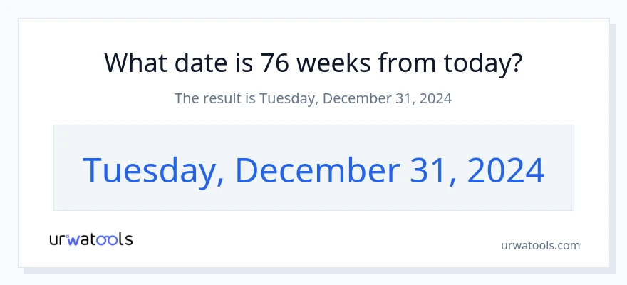 quina data és d'aquí a 76 setmanes?