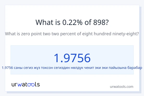 898 нын 0.22% канча?