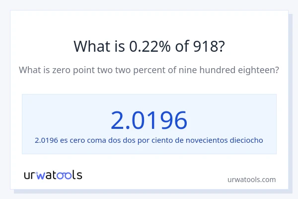 ¿Qué es el 0.22% de 918?
