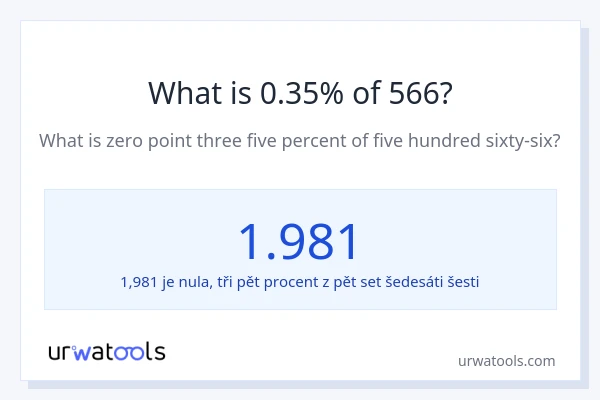 Kolik je 0.35 % z 566?