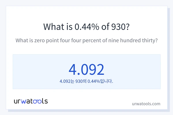 930의 0.44%는 얼마입니까?