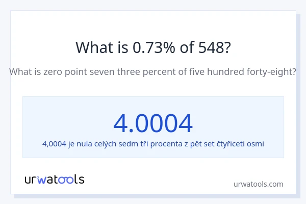 Kolik je 0.73 % z 548?