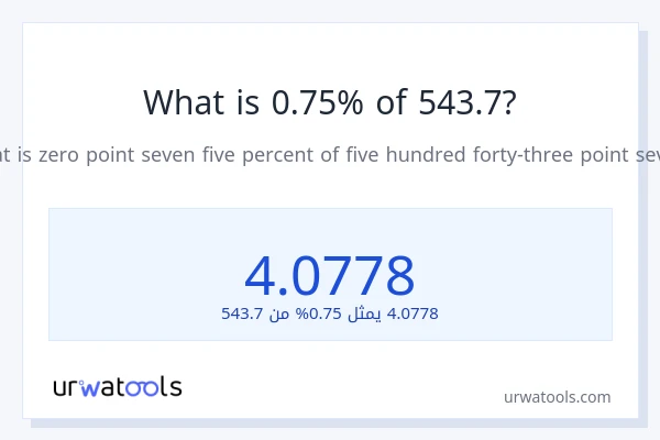 ما هي نسبة 0.75% من 543.7؟