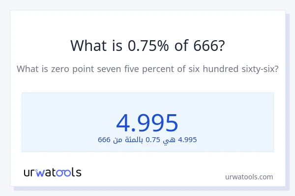 ما هي نسبة 0.75% من 666؟