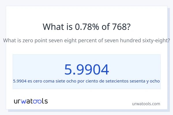 ¿Qué es el 0.78% de 768?