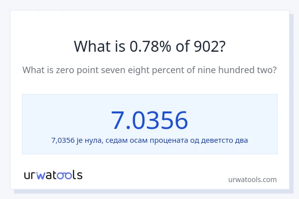 Колико је 0.78% од 902?