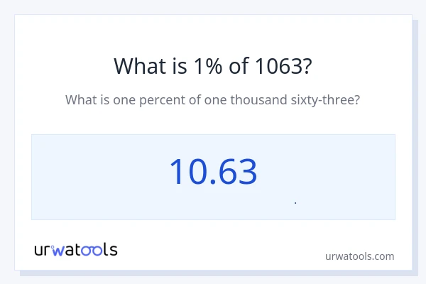 1% از 1063 چقدر است؟