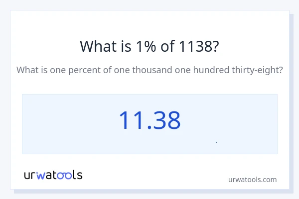 1% از 1138 چقدر است؟