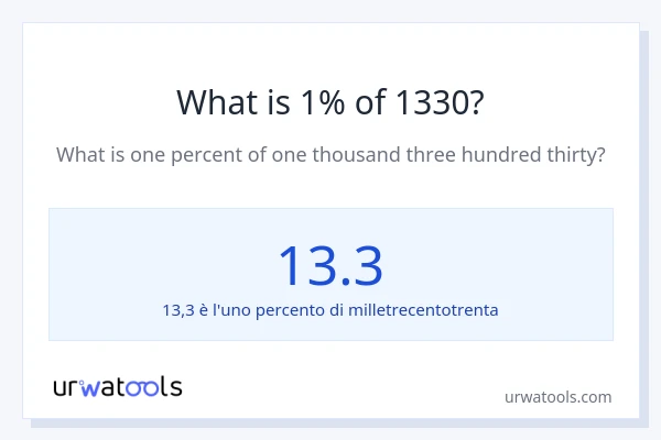 Qual è il 1% di 1330?