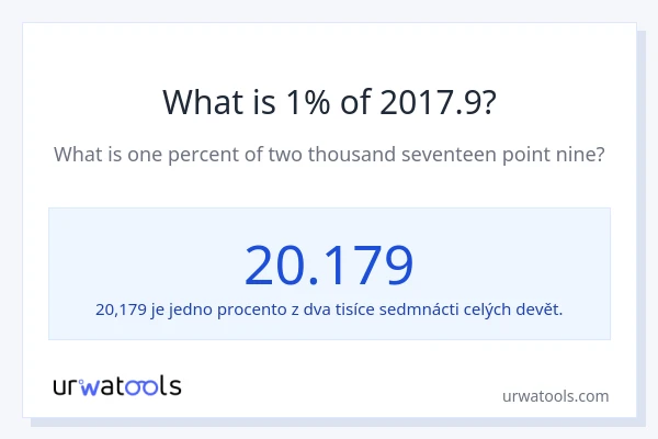 Kolik je 1 % z 2017.9?