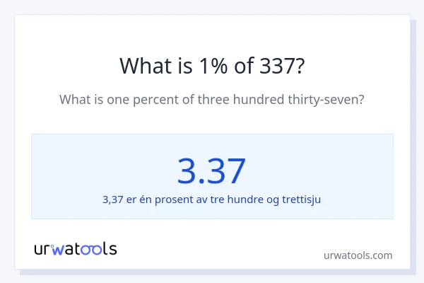 Hva er 1% av 337?