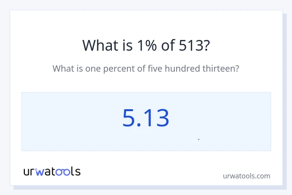 1% از 513 چقدر است؟