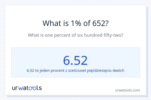Ile wynosi 1% z 652?