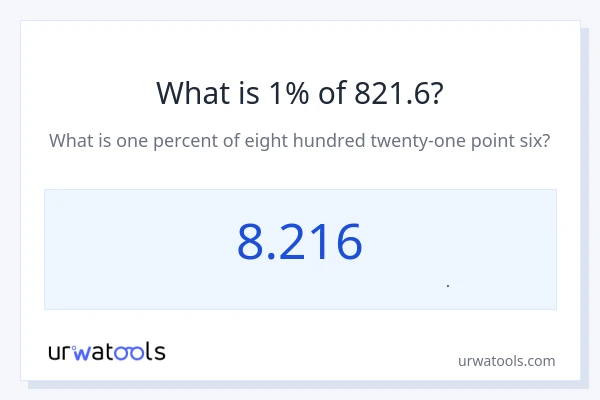 1% از 821.6 چقدر است؟