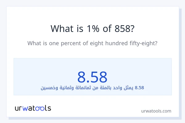 ما هي نسبة 1% من 858؟