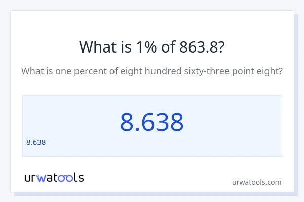 863.8 లో 1% ఎంత?