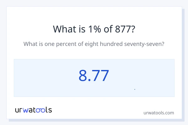 1% از 877 چقدر است؟