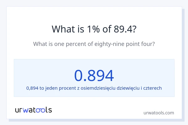 Ile wynosi 1% z 89.4?