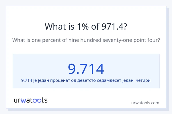 Колико је 1% од 971.4?