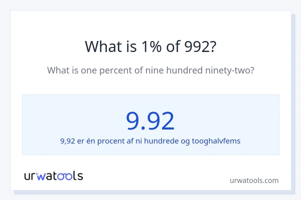Hvad er 1% af 992?
