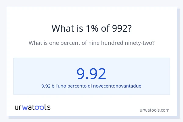 Qual è il 1% di 992?