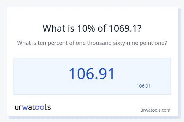 מה זה 10% מתוך 1069.1?