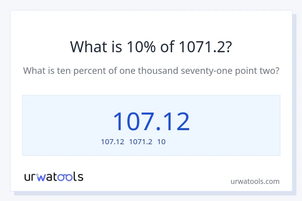 1071.2の10%は何ですか?