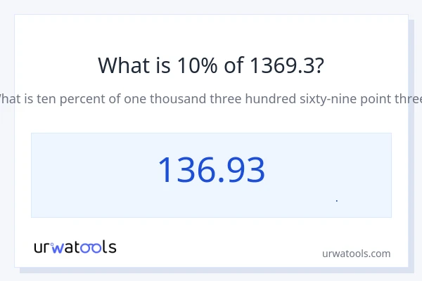 10% از 1369.3 چقدر است؟