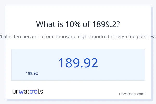 10% ของ 1899.2 คือเท่าไร?