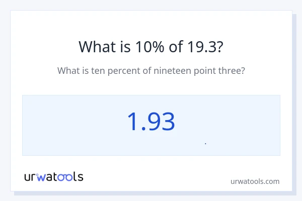 10% از 19.3 چقدر است؟