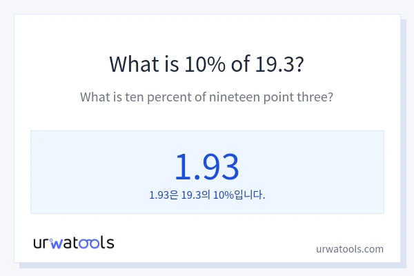 19.3의 10%는 얼마입니까?