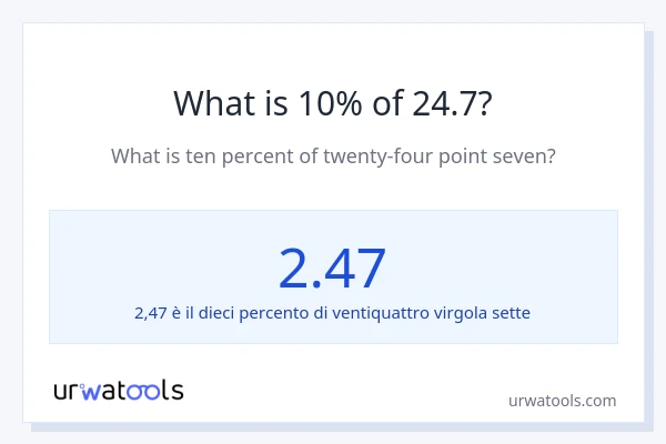 Qual è il 10% di 24.7?