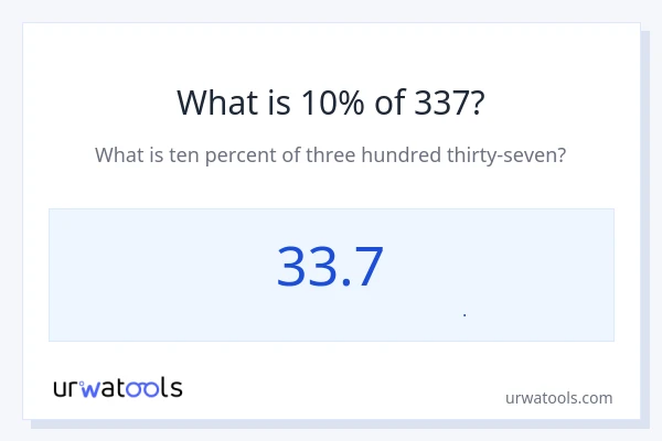 10% از 337 چقدر است؟