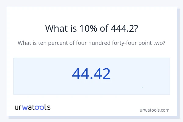 10% از 444.2 چقدر است؟