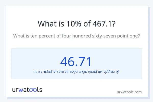 467.1 को 10% कति हुन्छ?