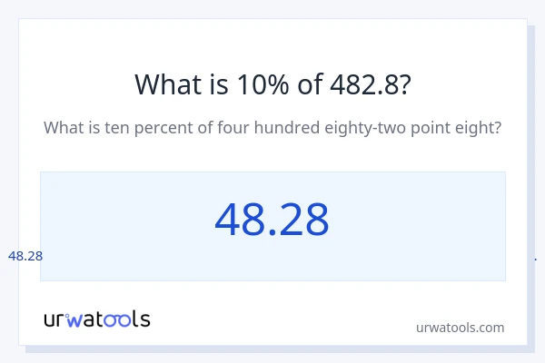 482.8 യുടെ 10% എന്താണ്?