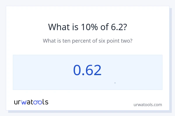 10% از 6.2 چقدر است؟