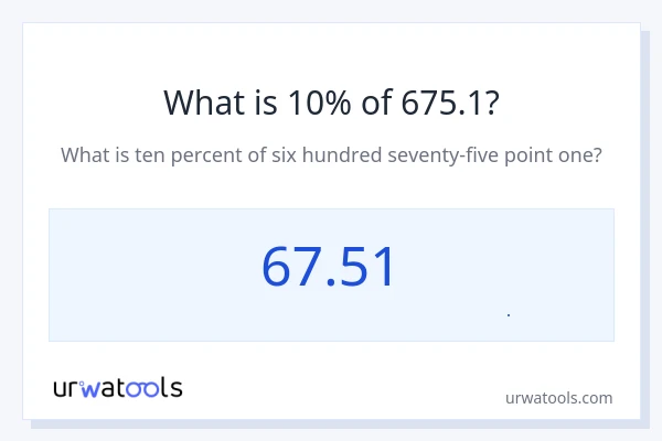 10% از 675.1 چقدر است؟