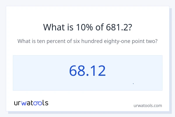 10% از 681.2 چقدر است؟