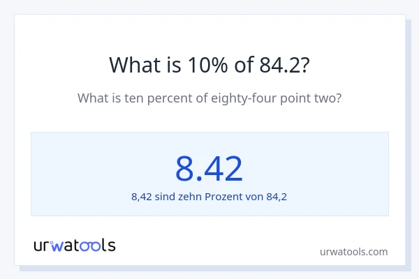 Was ist 10% von 84.2?
