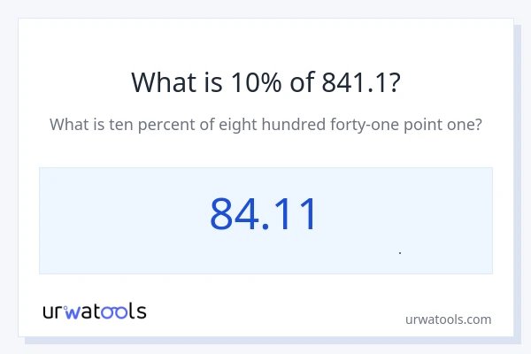 10% از 841.1 چقدر است؟