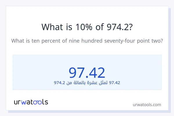 ما هي نسبة 10% من 974.2؟