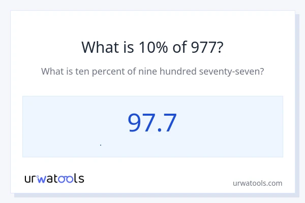 977 નું 10% કેટલું થાય?