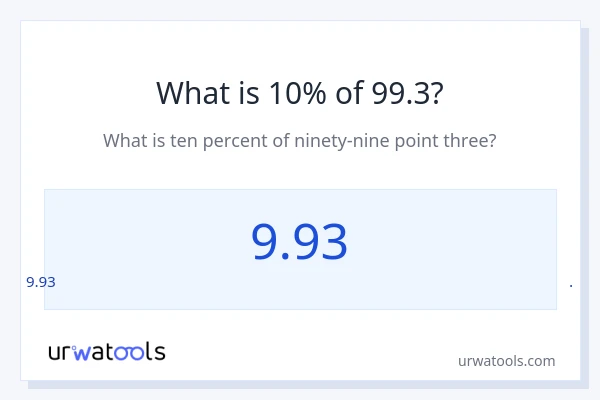 99.3 യുടെ 10% എന്താണ്?