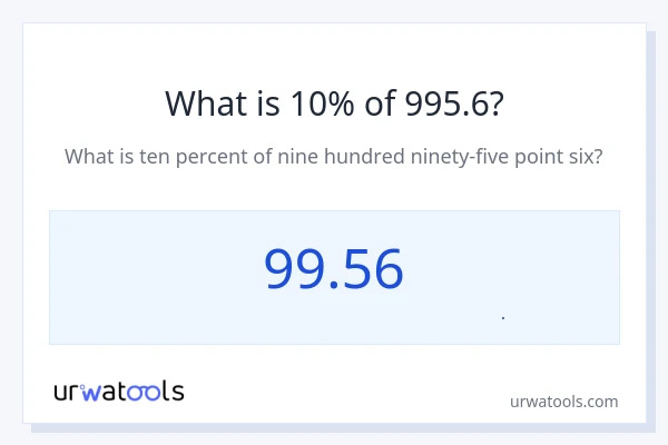 10% از 995.6 چقدر است؟
