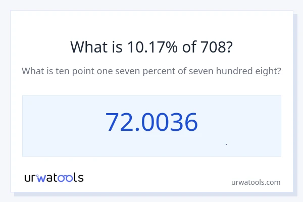 10.17% از 708 چقدر است؟