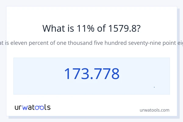 11% از 1579.8 چقدر است؟
